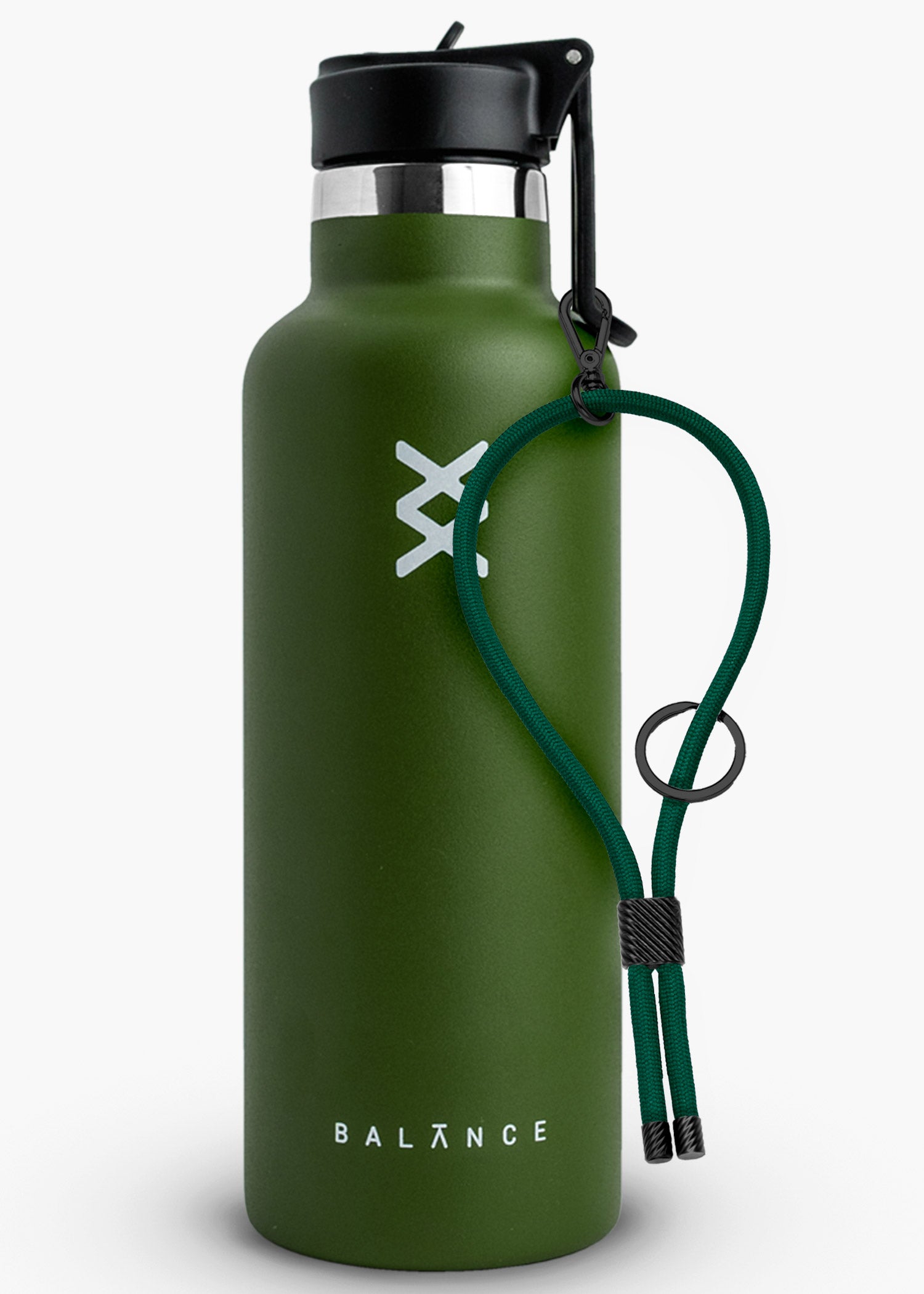 Garrafa Térmica Balance Verde 620ml + Alça de Mão